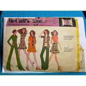 McCalls 3280 pattern jacket top A line skirt pant wide leg size 14